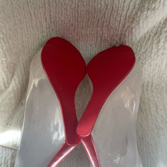 Melissa Patchuli ankle Strap Wedge - Cream Red SZ 9 - Picture 12 of 13